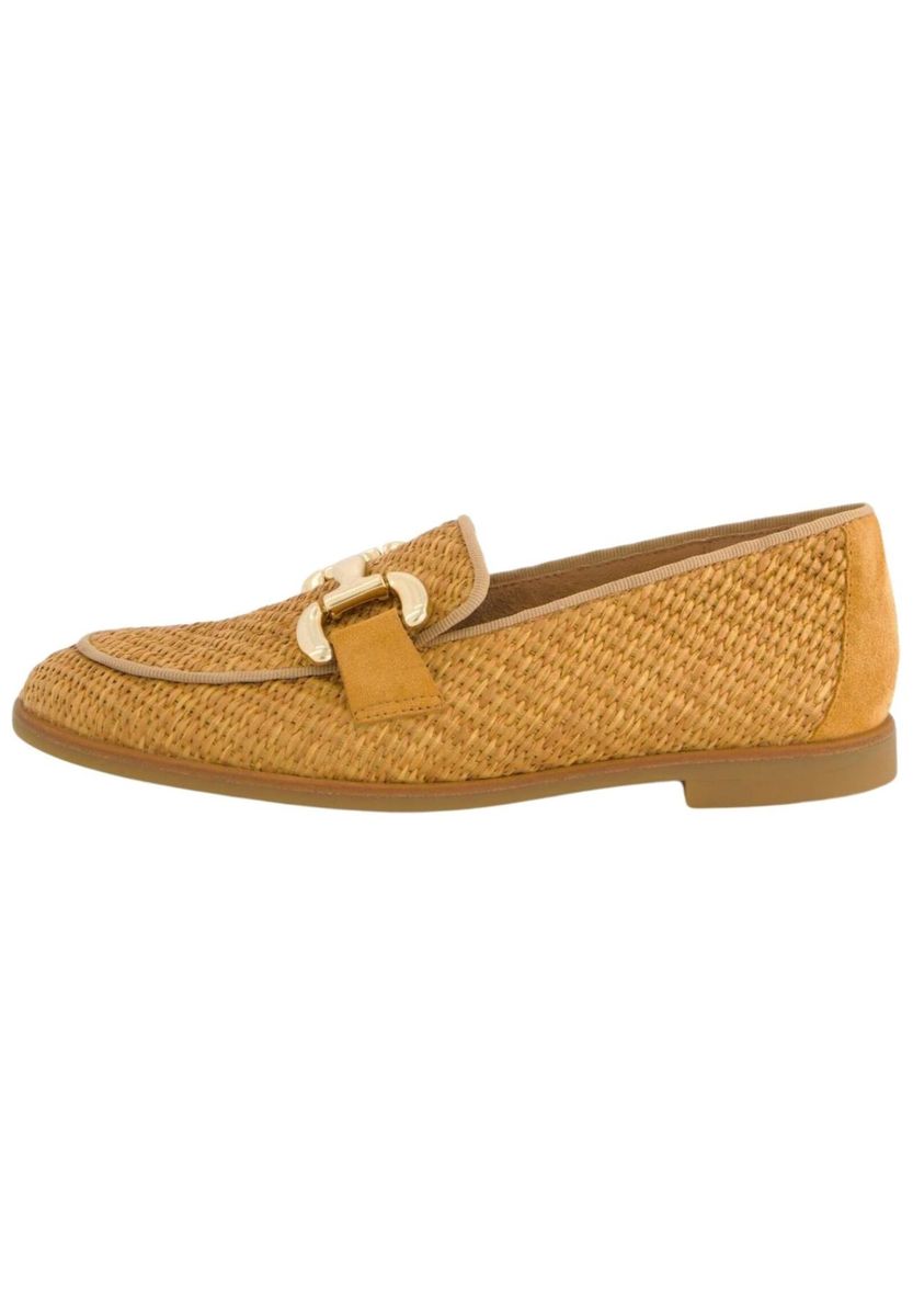 Gewebte Bastleder Loafer mit Schnalle