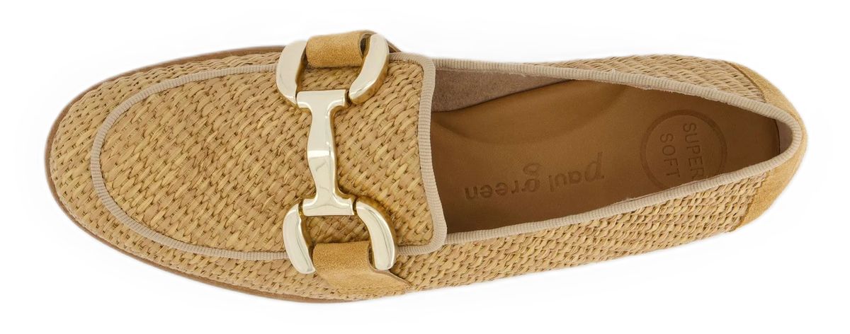 Gewebte Bastleder Loafer mit Schnalle