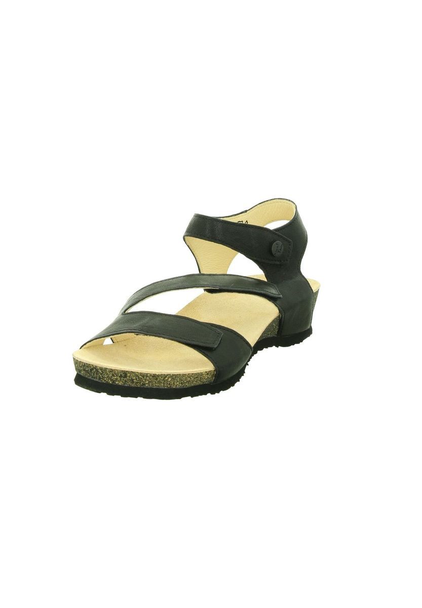 Leder-Sandalen mit Knöchelriemen und Plateau