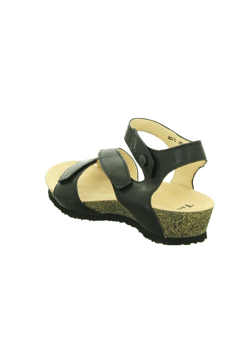 Leder-Sandalen mit Knöchelriemen und Plateau