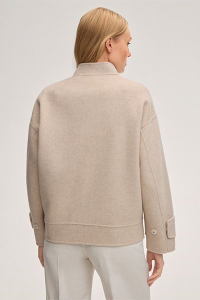 Marc Cain Doubleface Blousonjacke aus Wollmischung Beige mit Reißverschluss