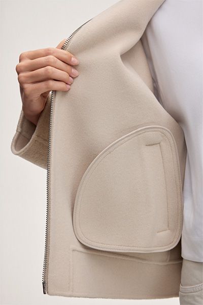 Marc Cain Doubleface Blousonjacke aus Wollmischung Beige mit Reißverschluss