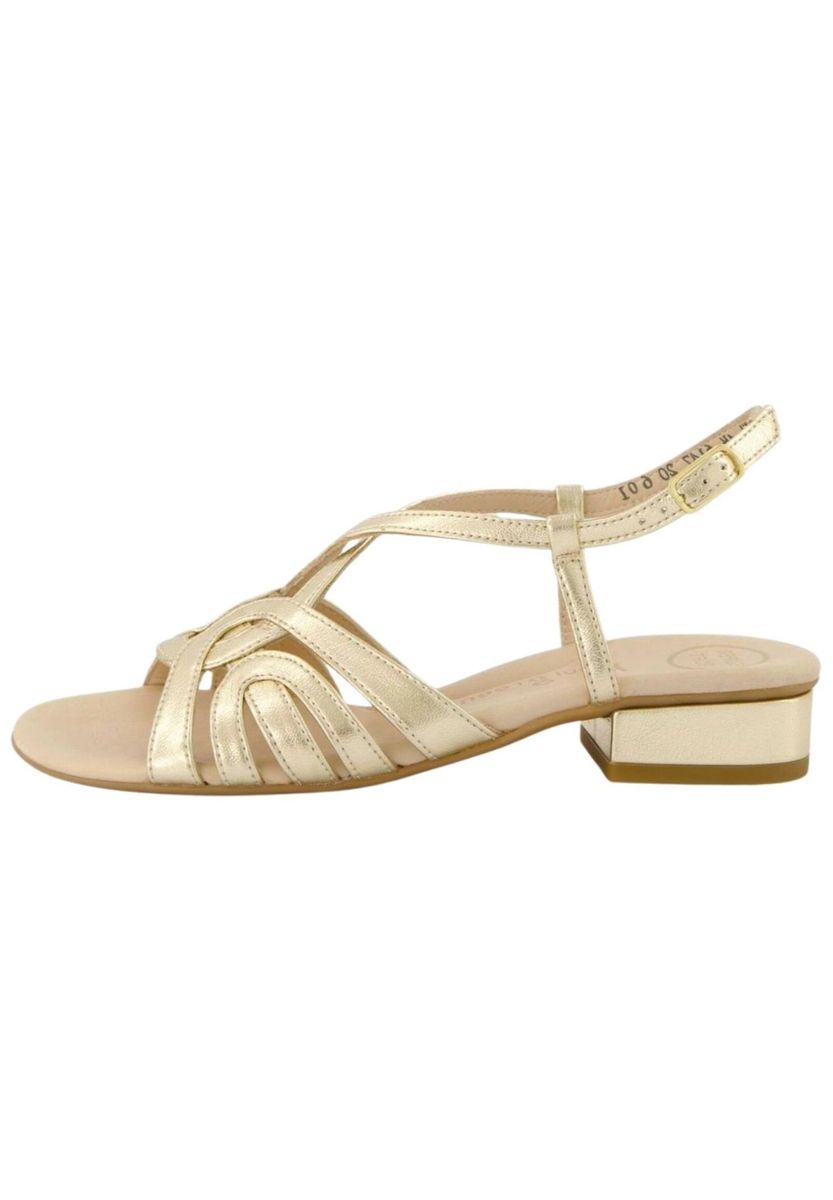 Elegante Riemchen Sandale mit niedrigem Absatz