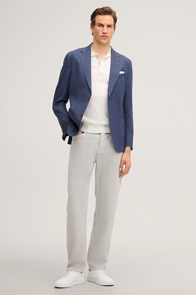 Baumwoll-Polo-Shirt Cashmilo mit Cashmere und Seide in Ecru