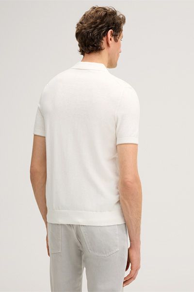 Baumwoll-Polo-Shirt Cashmilo mit Cashmere und Seide in Ecru