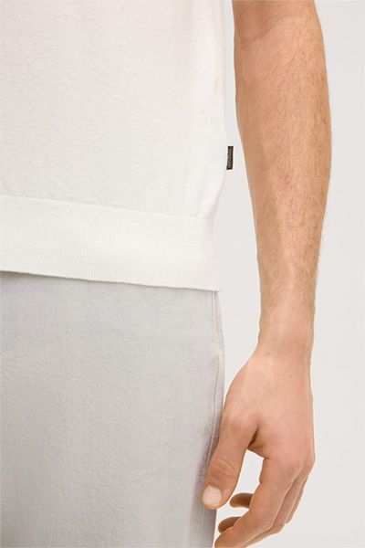 Baumwoll-Polo-Shirt Cashmilo mit Cashmere und Seide in Ecru