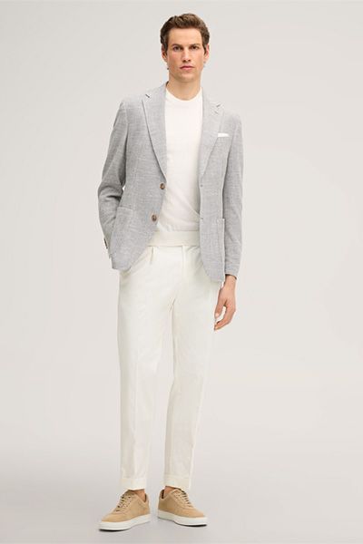 Joop! Cashmilo Ecru Strick-T-Shirt Cashmere- und Seidenmischung