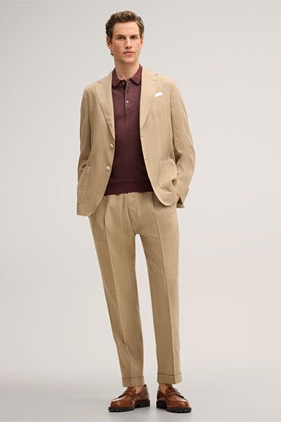 Cashmilo Baumwollmischung Poloshirt mit Kaschmir und Seide Bordeaux