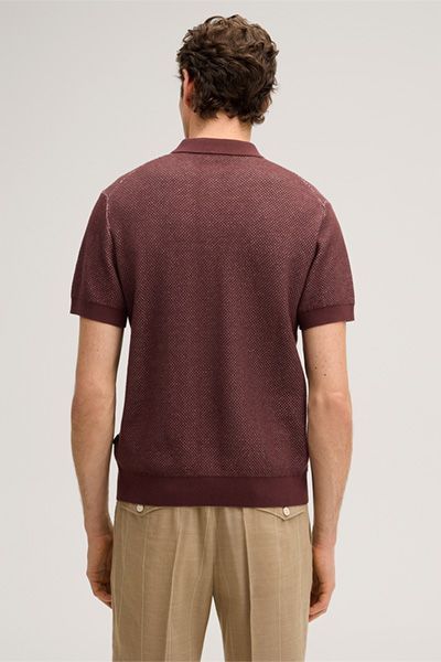 Cashmilo Baumwollmischung Poloshirt mit Kaschmir und Seide Bordeaux