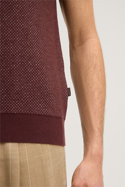 Cashmilo Baumwollmischung Poloshirt mit Kaschmir und Seide Bordeaux