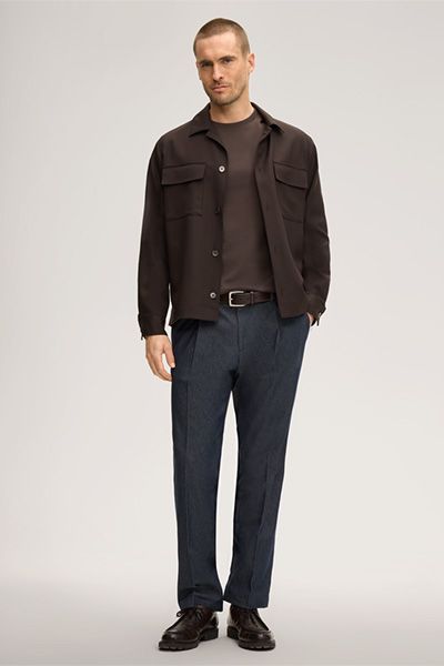 Windsor Floro Braunes Baumwoll-T-Shirt mit Rundhalsausschnitt und kurzen Ärmeln