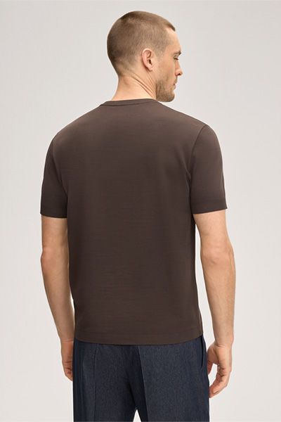 Windsor Floro Braunes Baumwoll-T-Shirt mit Rundhalsausschnitt und kurzen Ärmeln