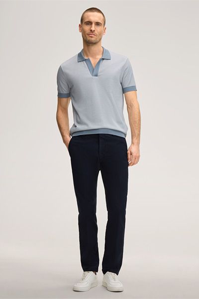 Windsor Florito Baumwoll-Polo-Shirt in Hellblau meliert