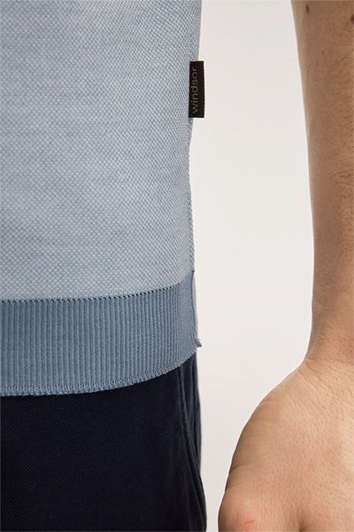 Windsor Florito Baumwoll-Polo-Shirt in Hellblau meliert