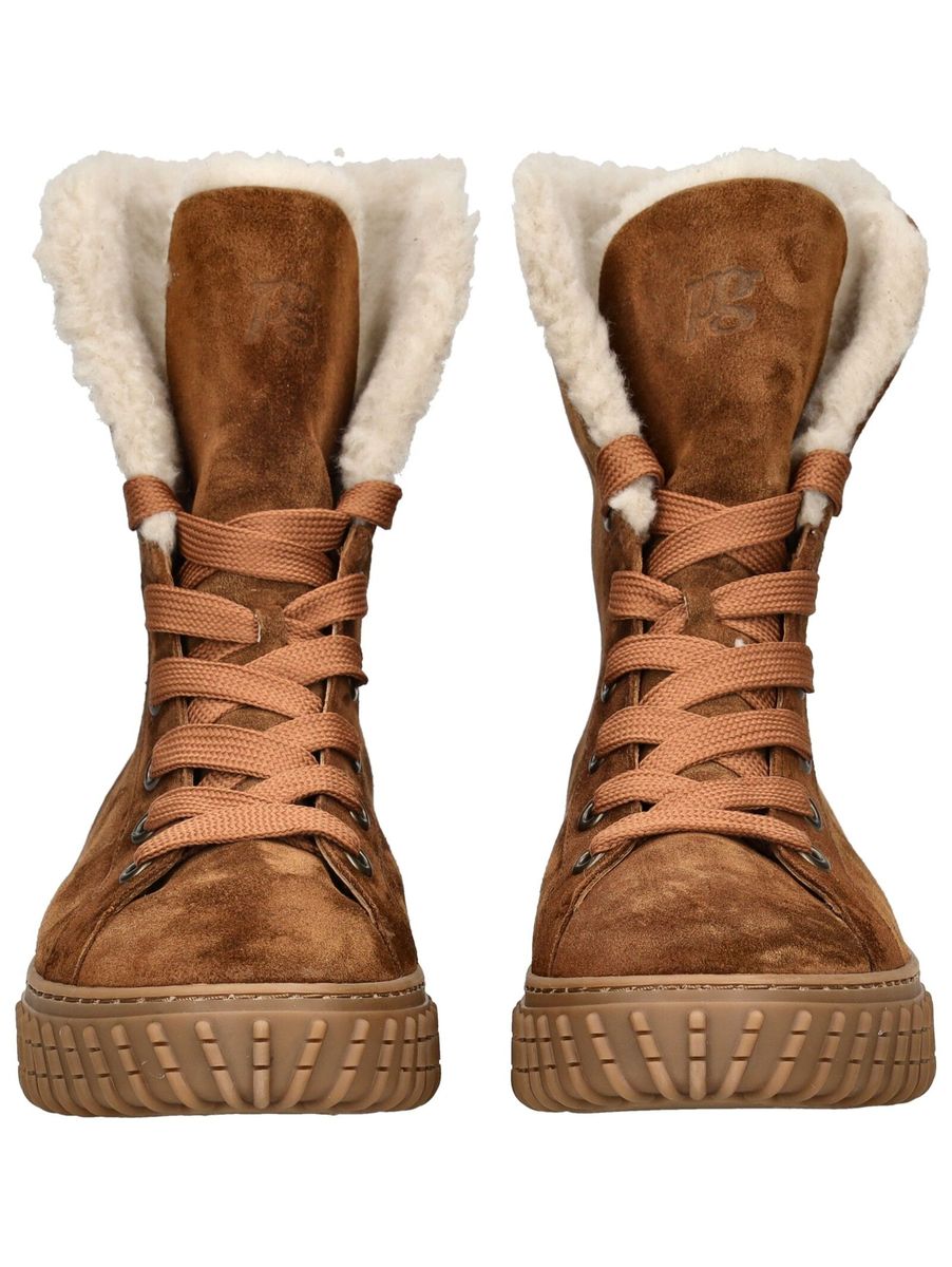 Wildleder Schnürstiefelette mit Kunstfell