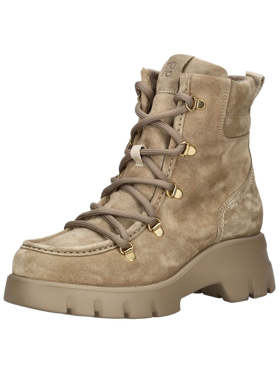 Schnürstiefelette aus Wildleder