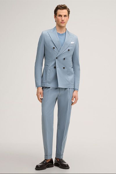 Windsor Salerno Hellblau Baumwollmischung Zweireiher Sakko Jacke