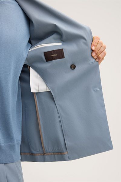 Windsor Salerno Hellblau Baumwollmischung Zweireiher Sakko Jacke