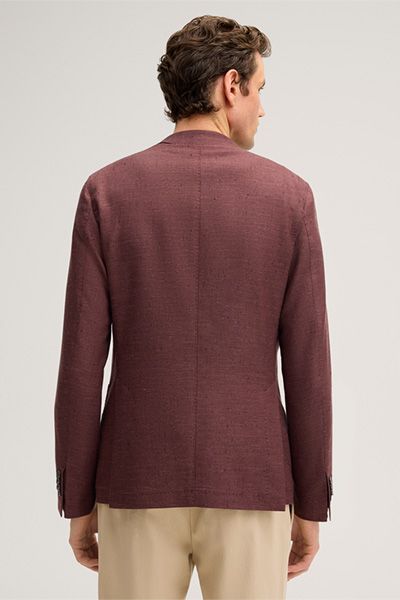 Windsor Bordeaux Rotes Wollmischungsblazer mit Leinen und Seide