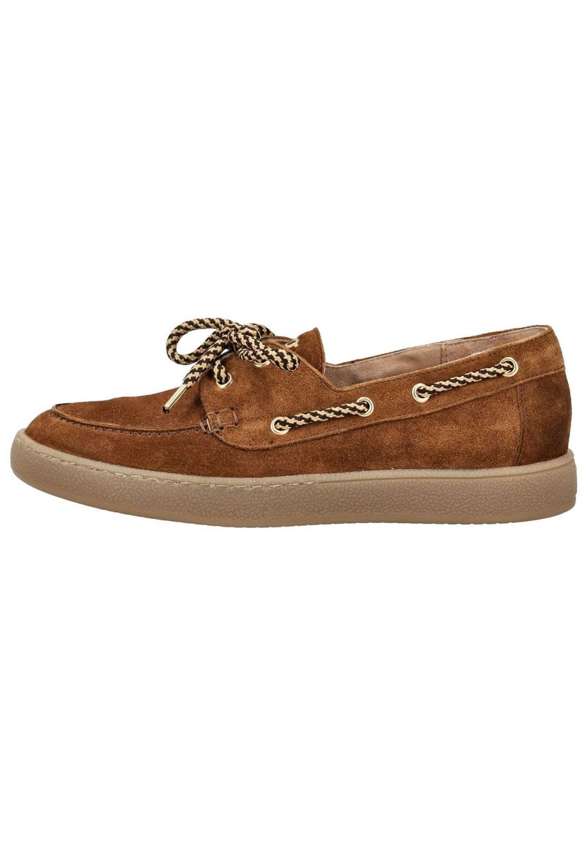 Bootsschuhe aus Veloursleder mit Schnürsenkeln