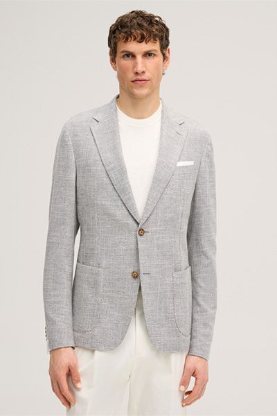 Windsor Giro Grau Meliert Leinenmischung Blazer Zwei-Knopf