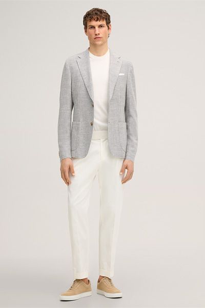 Windsor Giro Grau Meliert Leinenmischung Blazer Zwei-Knopf