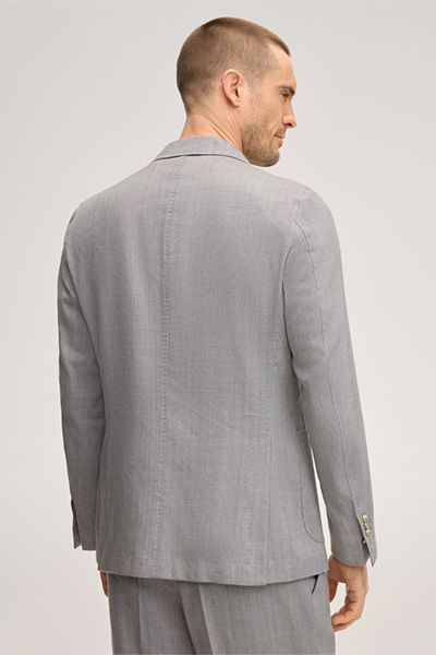 Windsor Salio Grauer Woll-Leinen-Mix Doppelreihiger Blazer