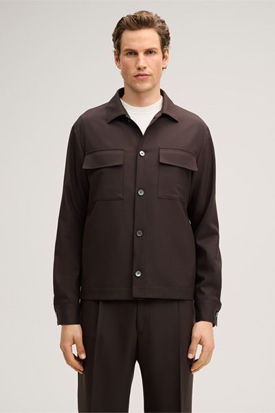 Marc O'Polo Woll-Overshirt Lavoro Braune Button-Up Jacke Unisex