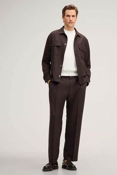 Marc O'Polo Woll-Overshirt Lavoro Braune Button-Up Jacke Unisex