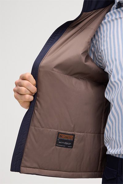 Windsor Empoli Schurwoll-Reise-Weste Marineblauer Stehkragen Ärmellos
