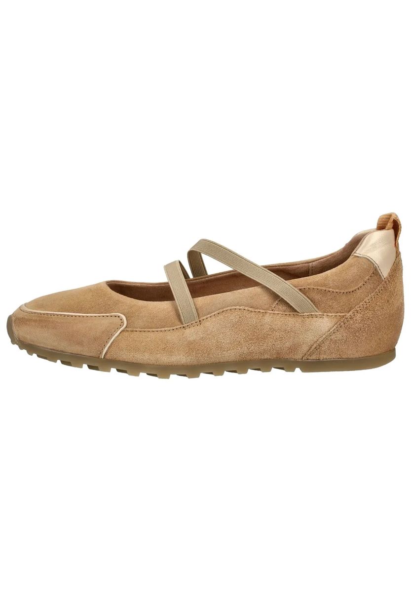 Suede-Ballerinas mit Kreuzriemen