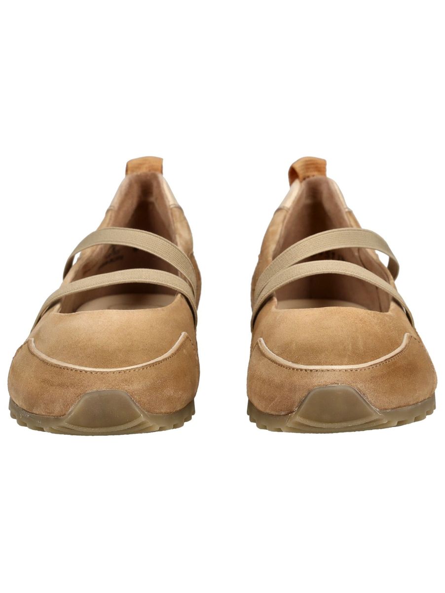 Suede-Ballerinas mit Kreuzriemen