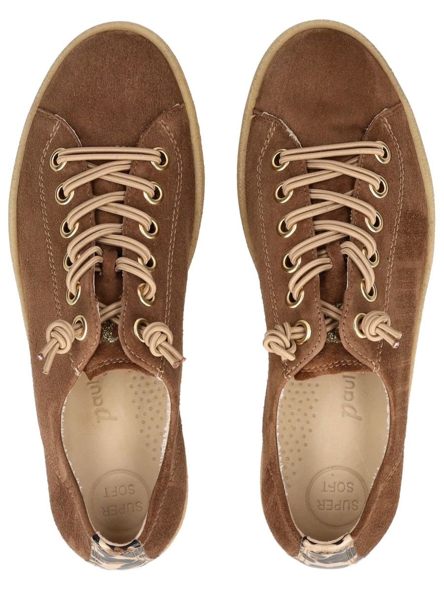 Brauner Wildleder-Freizeit-Sneaker mit niedrigem Schaft