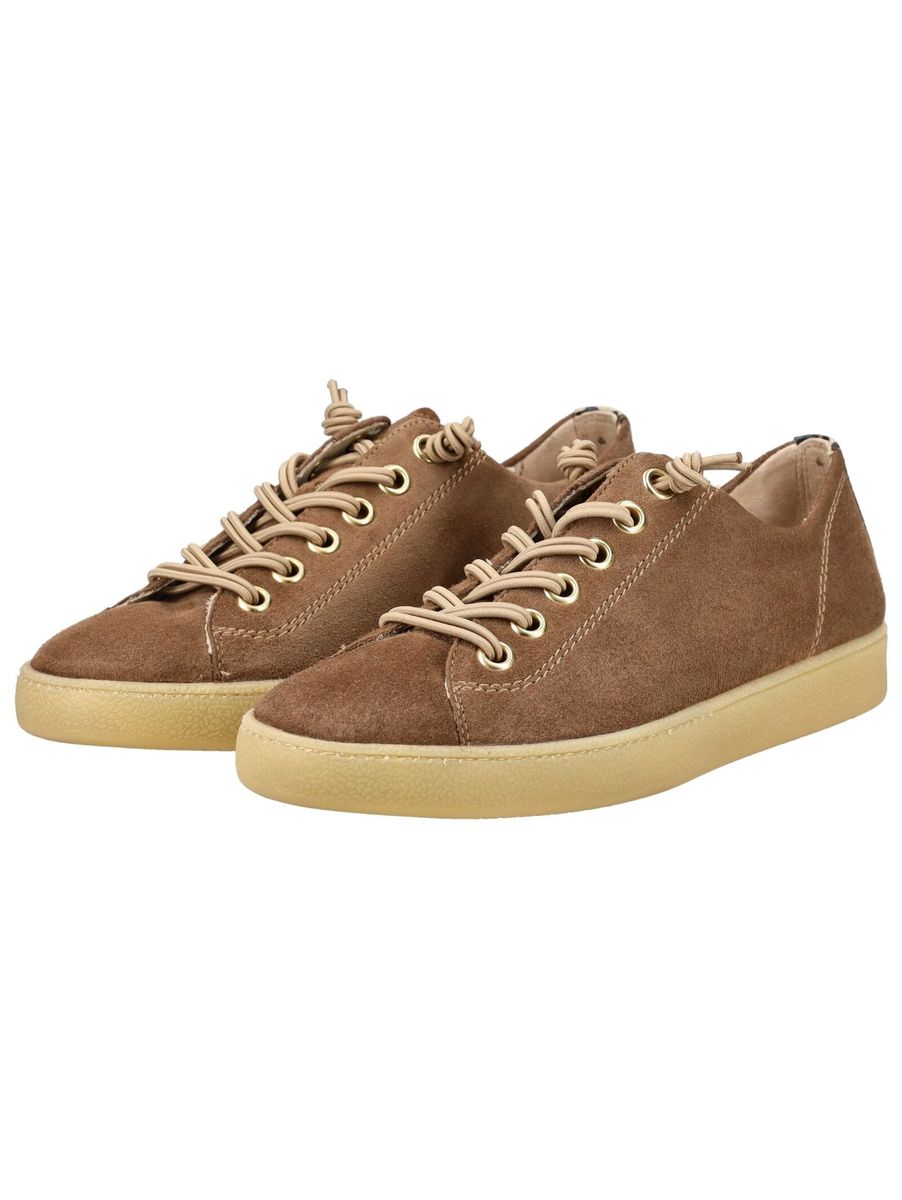Brauner Wildleder-Freizeit-Sneaker mit niedrigem Schaft