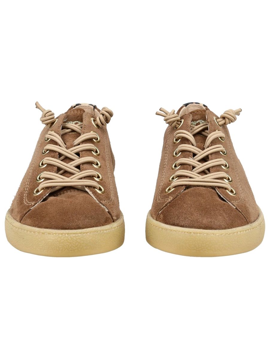 Brauner Wildleder-Freizeit-Sneaker mit niedrigem Schaft
