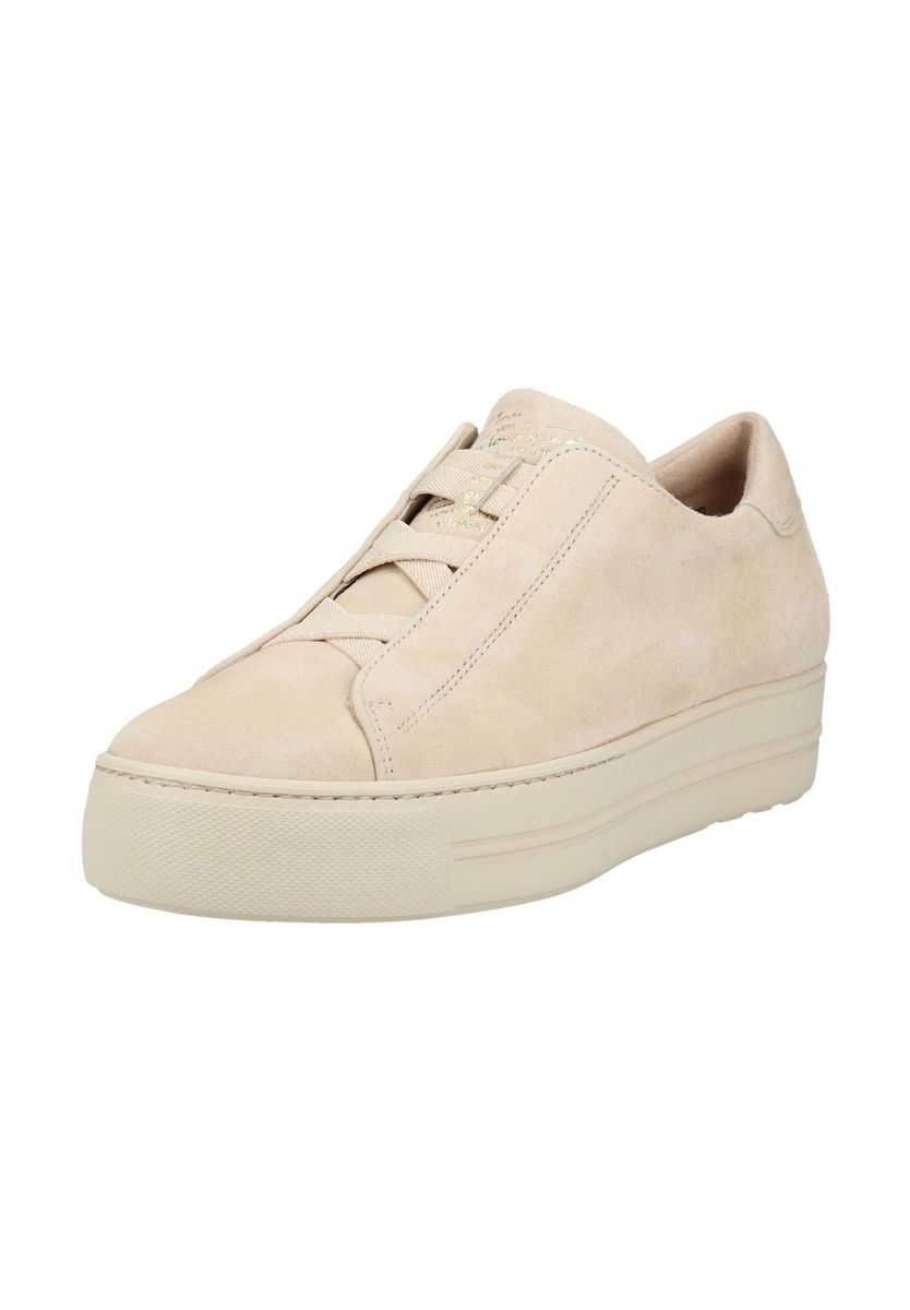 Beige Wildleder Plateau Schlupf-Sneakers