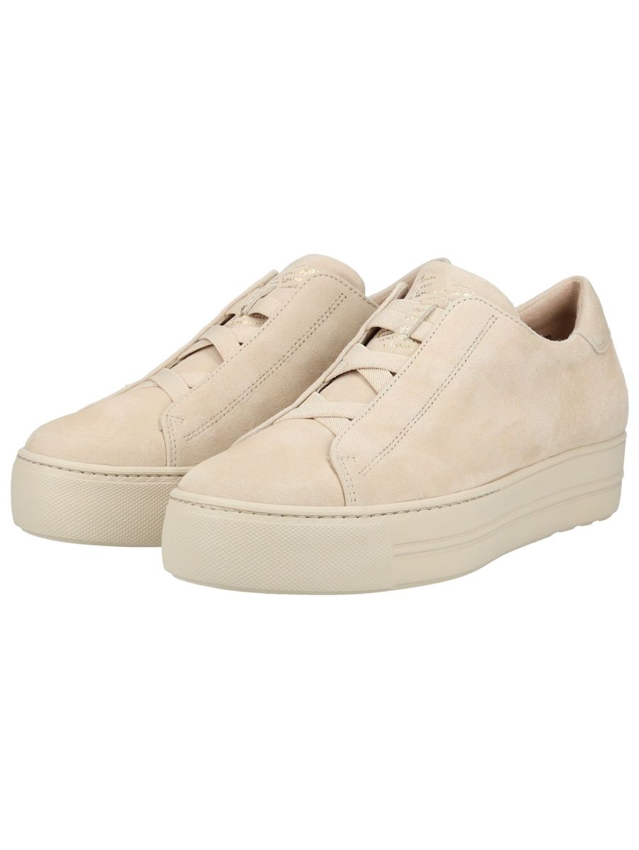 Beige Wildleder Plateau Schlupf-Sneakers
