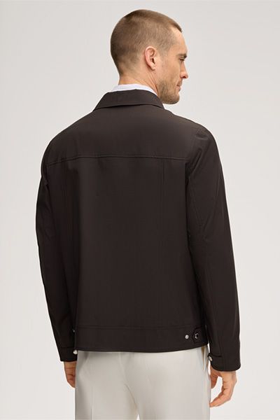 Hugo Boss Attilio Wollblouson Jacke mit Hemdkragen - Braun