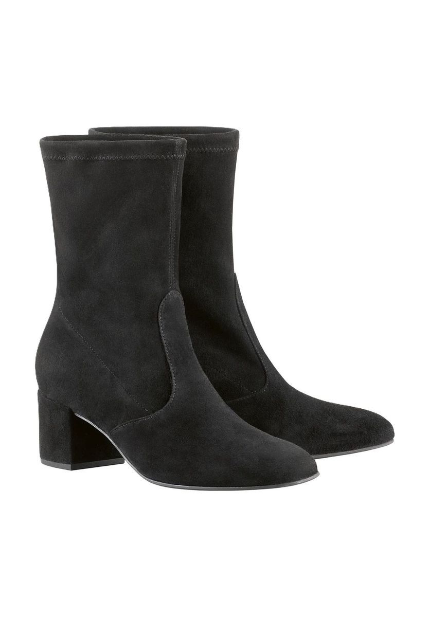 Elegante Wildleder-Stiefeletten mit Blockabsatz