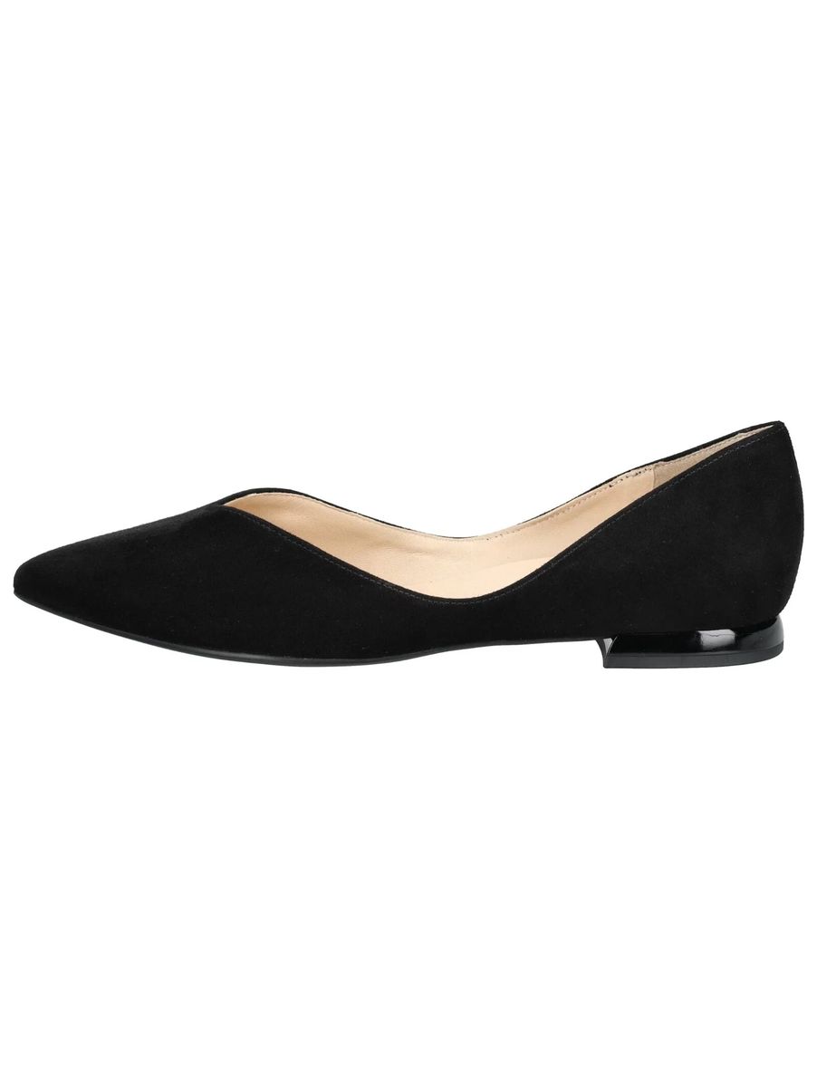 Spitz zulaufende Ballerinas aus Veloursleder