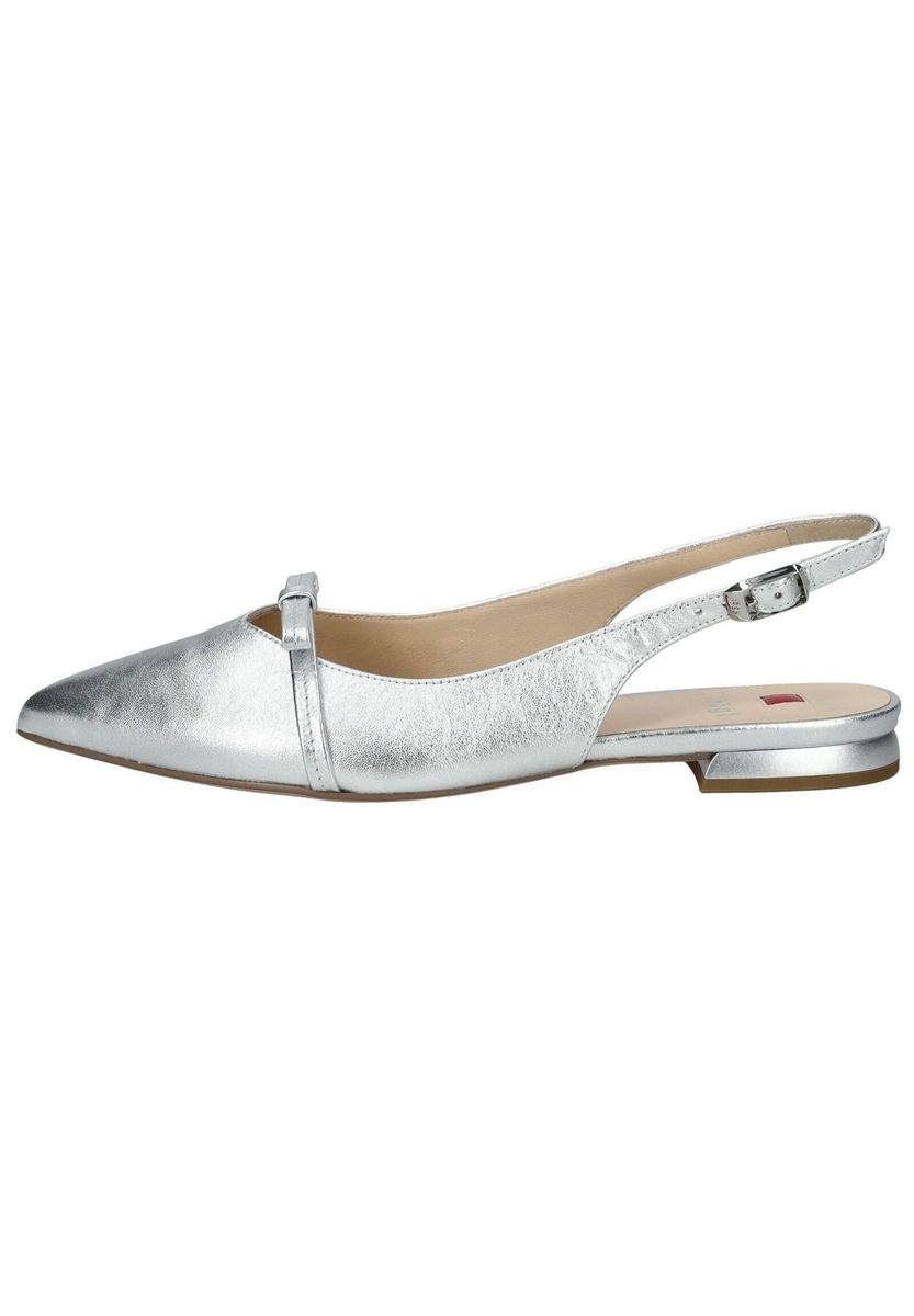 Elegante silberne Slingback Ballerinas