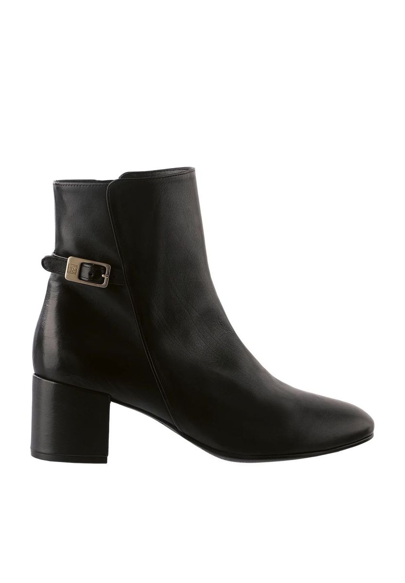 Elegante Leder-Stiefeletten mit Blockabsatz