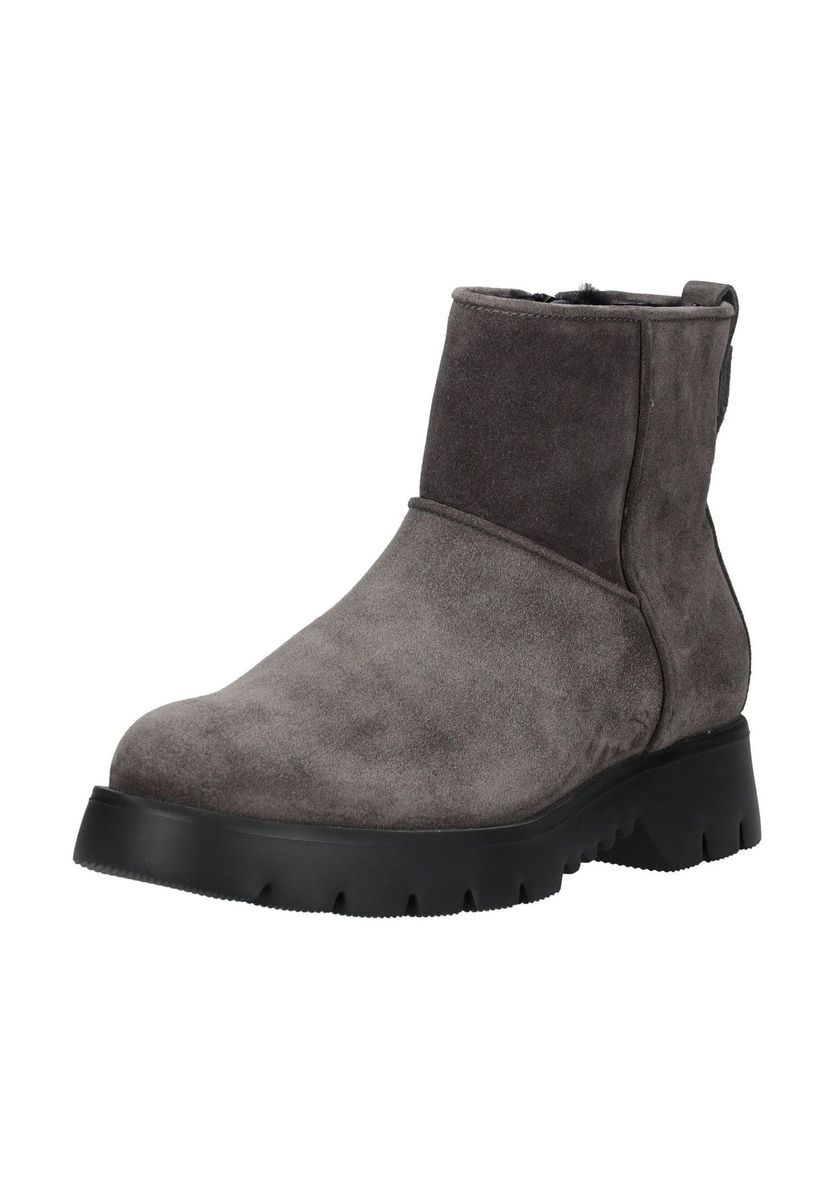 Graue Wildleder Stiefelette mit Profilsohle