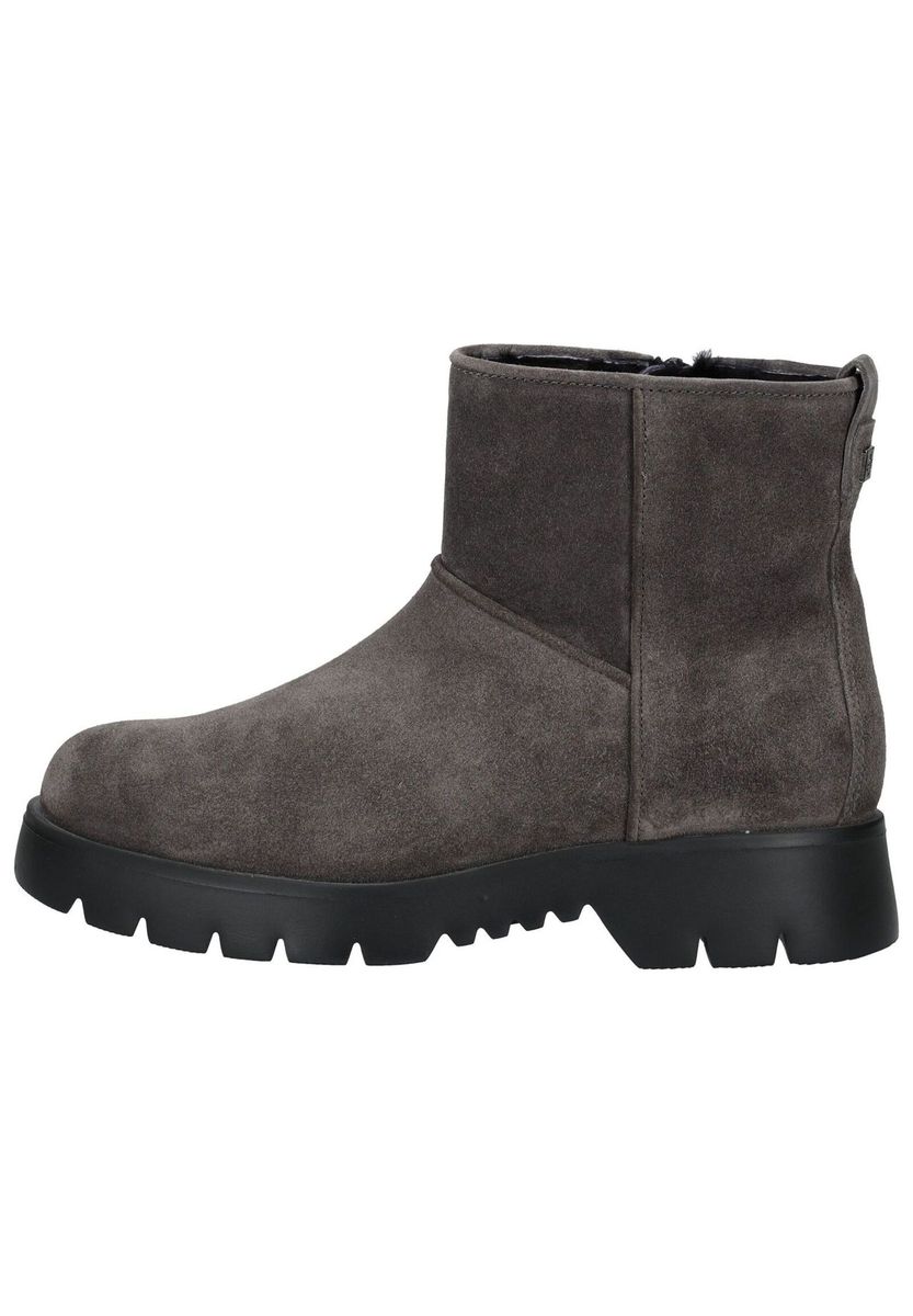 Graue Wildleder Stiefelette mit Profilsohle