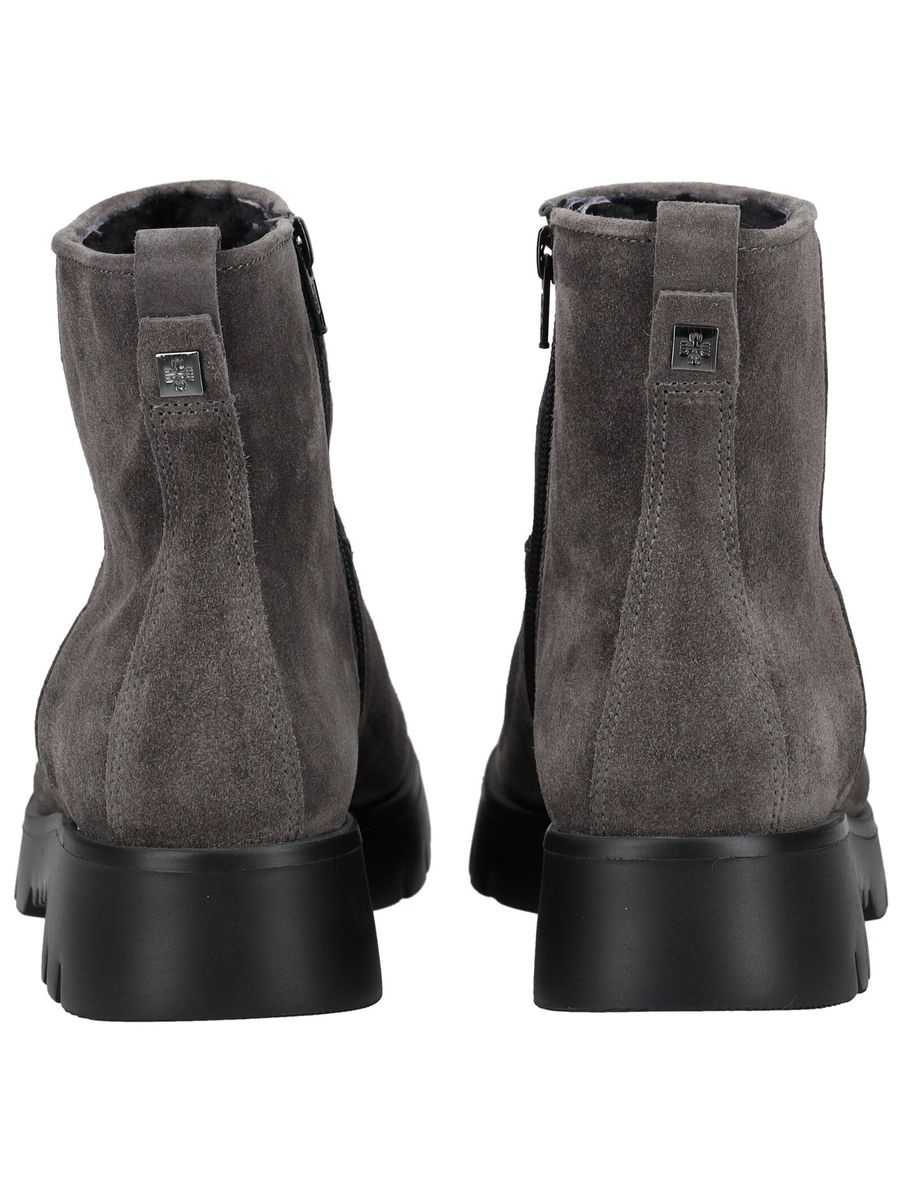 Graue Wildleder Stiefelette mit Profilsohle