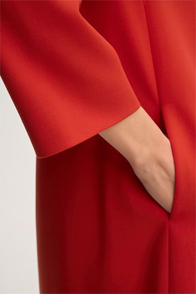 A-Linien-Shiftkleid in Rot Stretch-Crêpe Tech-Viskose