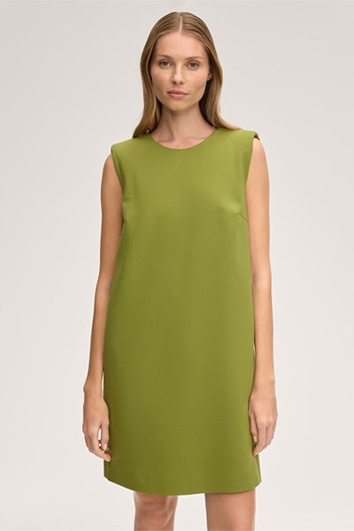 Emporio Armani Ärmelloses Etuikleid aus Crêpe in Grün