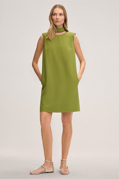 Emporio Armani Ärmelloses Etuikleid aus Crêpe in Grün