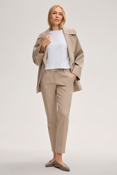 Marc O'Polo Cropped Weißes Interlock T-Shirt aus Bio-Baumwolle