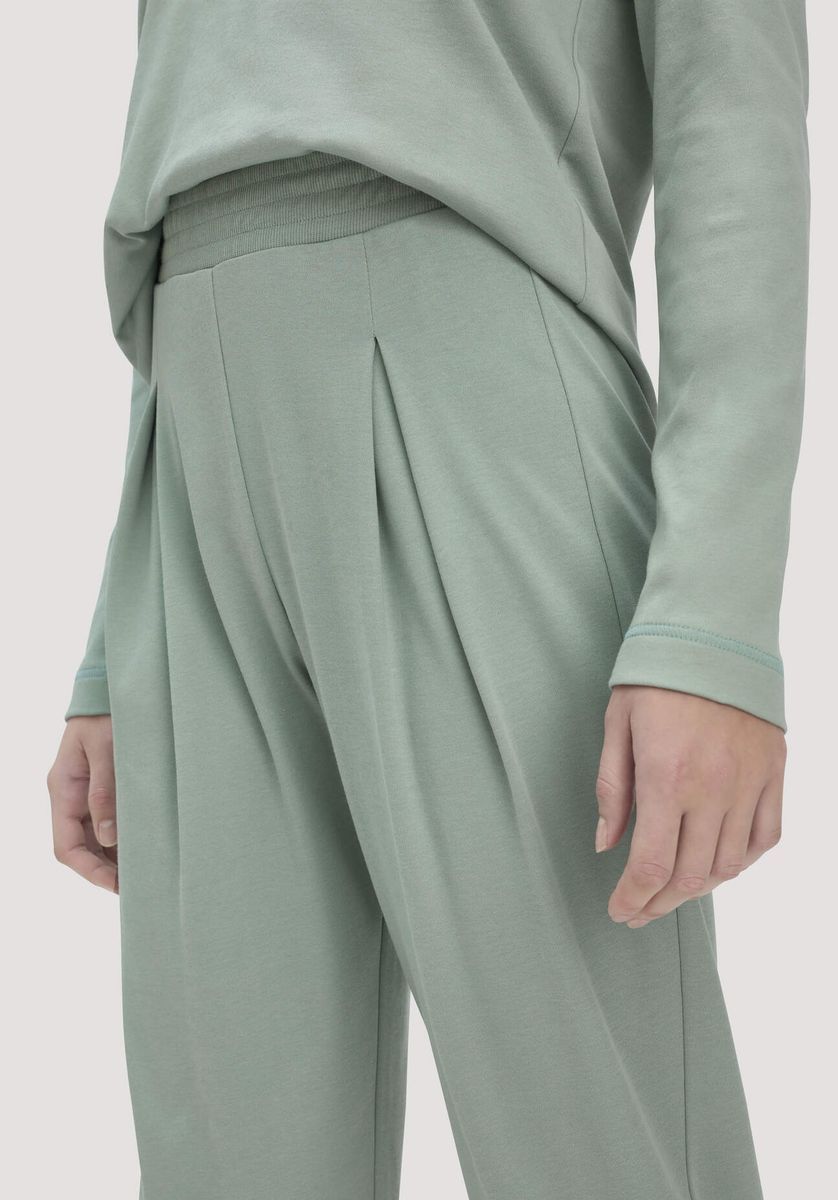 hessnatur Damen Pyjama PURE COTTON aus Bio-Baumwolle - grün - Größe 34